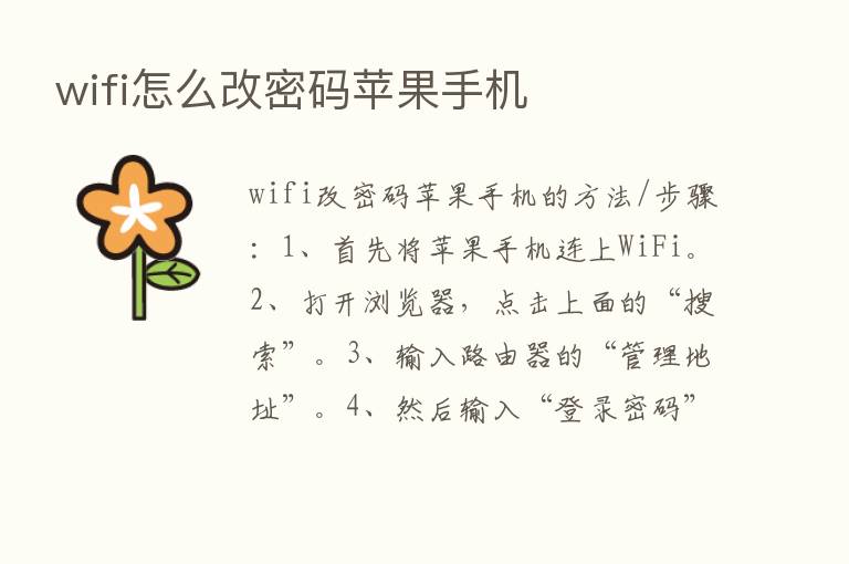 wifi怎么改密码苹果手机