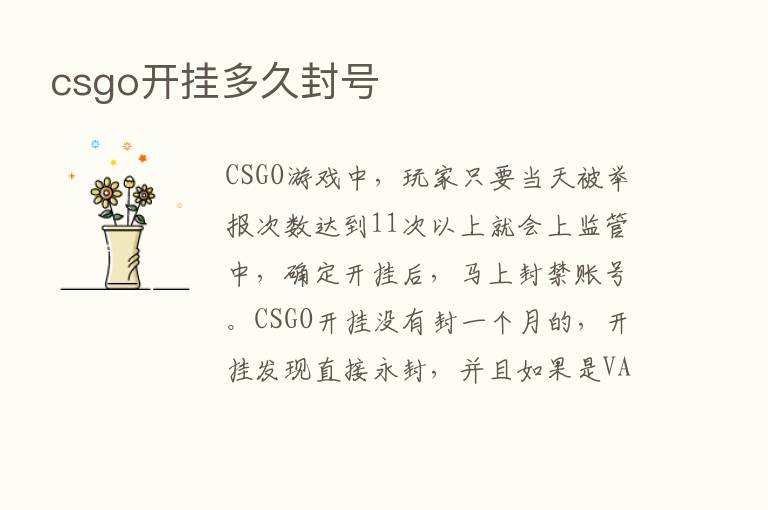 csgo开挂多久封号