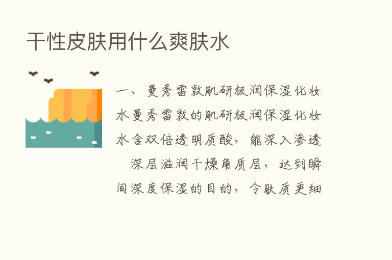 干性皮肤用什么爽肤水