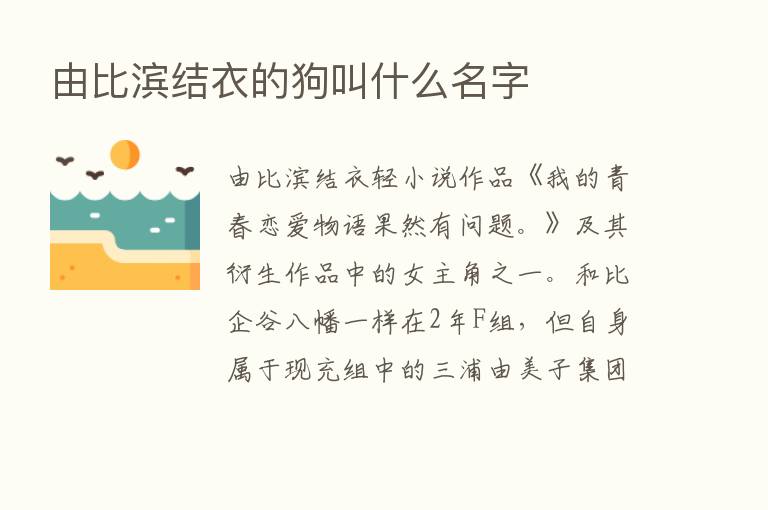 由比滨结衣的狗叫什么名字