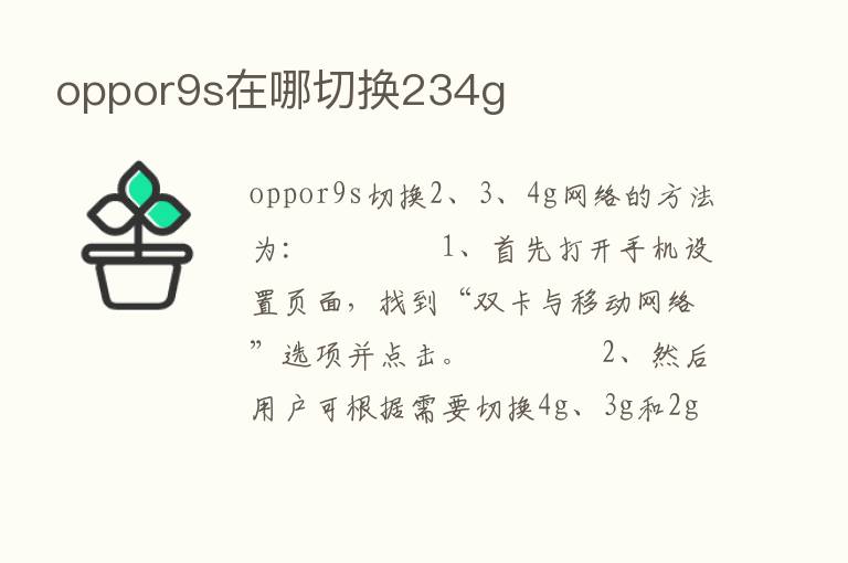 oppor9s在哪切换234g