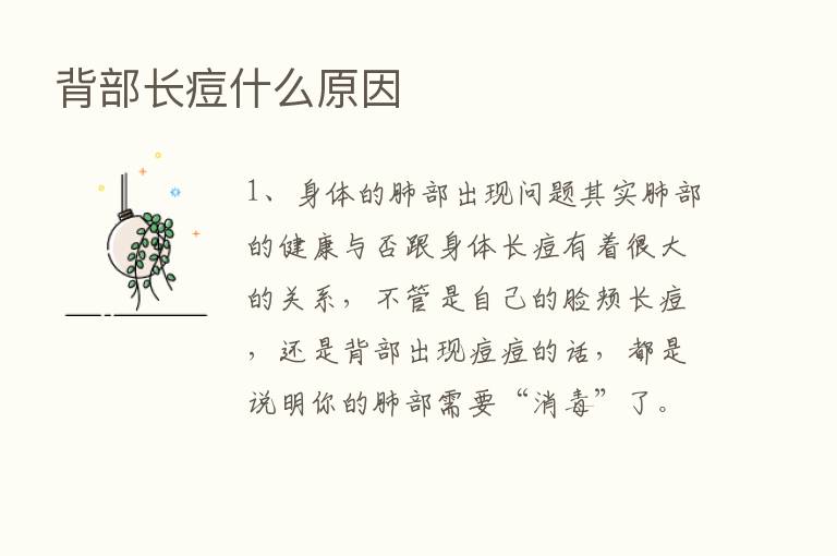 背部长痘什么原因