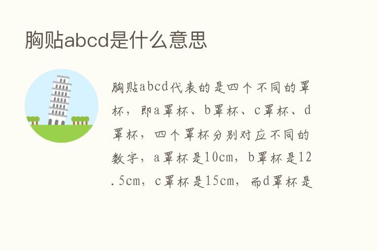 胸贴abcd是什么意思