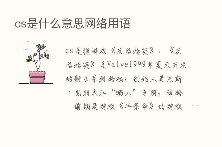 cs是什么意思网络用语