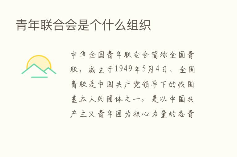 青年联合会是个什么组织