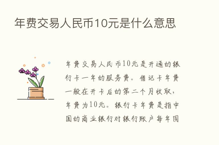 年费交易人民币10元是什么意思