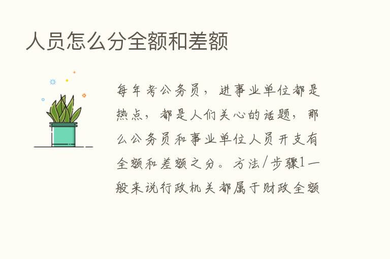 人员怎么分全额和差额