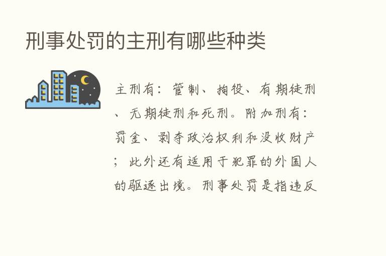 刑事处罚的主刑有哪些种类