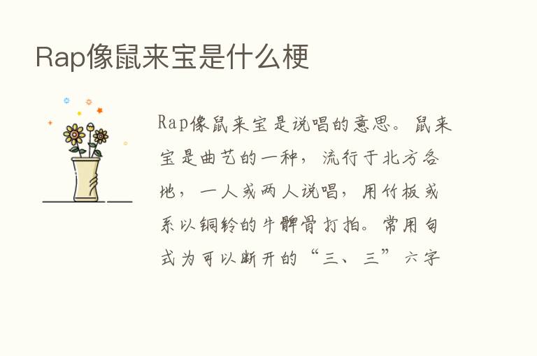 Rap像鼠来宝是什么梗