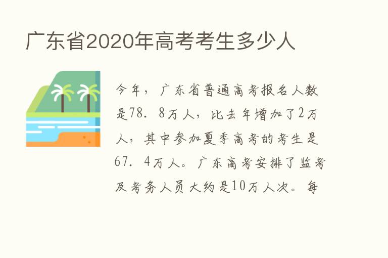 广东省2020年高考考生多少人