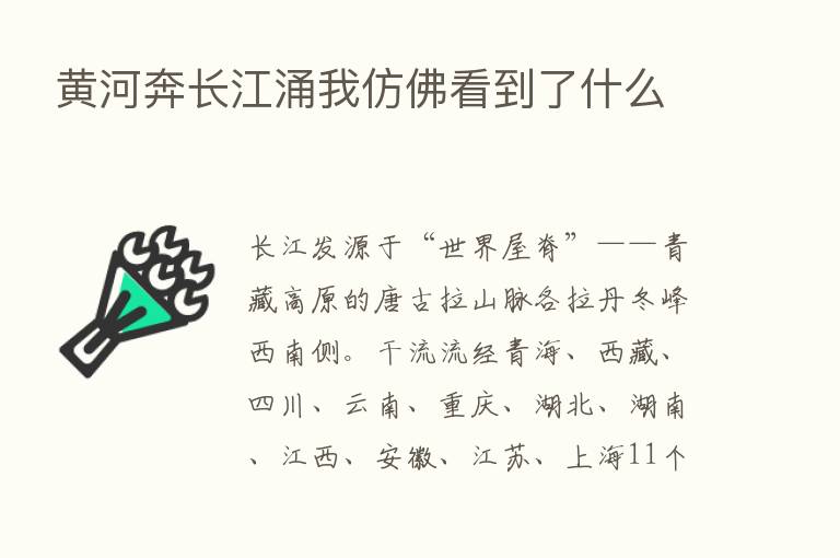 黄河奔长江涌我仿佛看到了什么