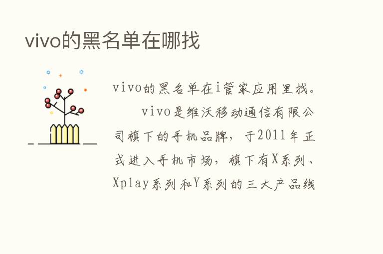 vivo的黑名单在哪找