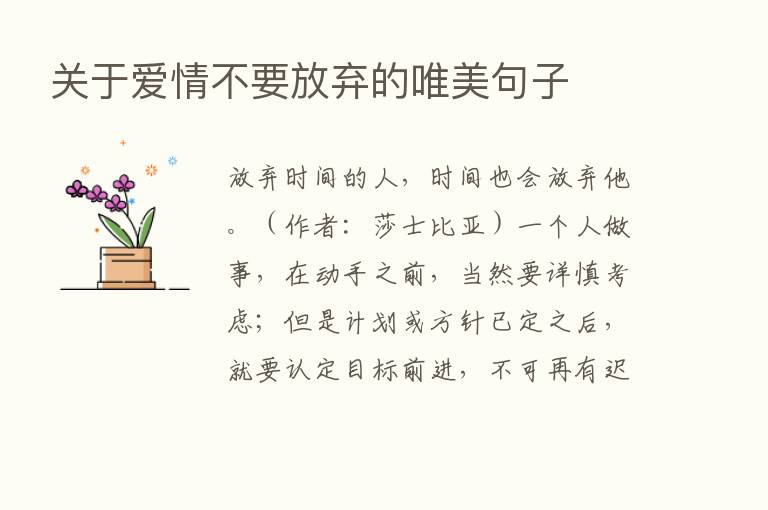 关于爱情不要放弃的唯美句子