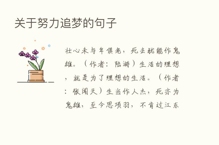 关于努力追梦的句子