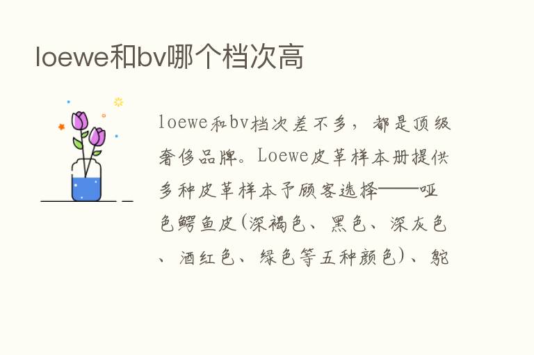 loewe和bv哪个档次高