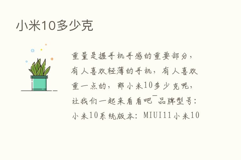 小米10多少克