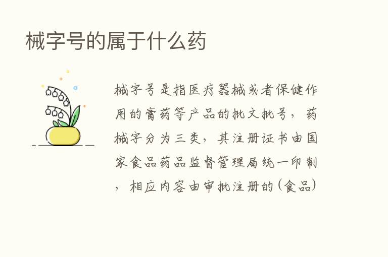 械字号的属于什么药