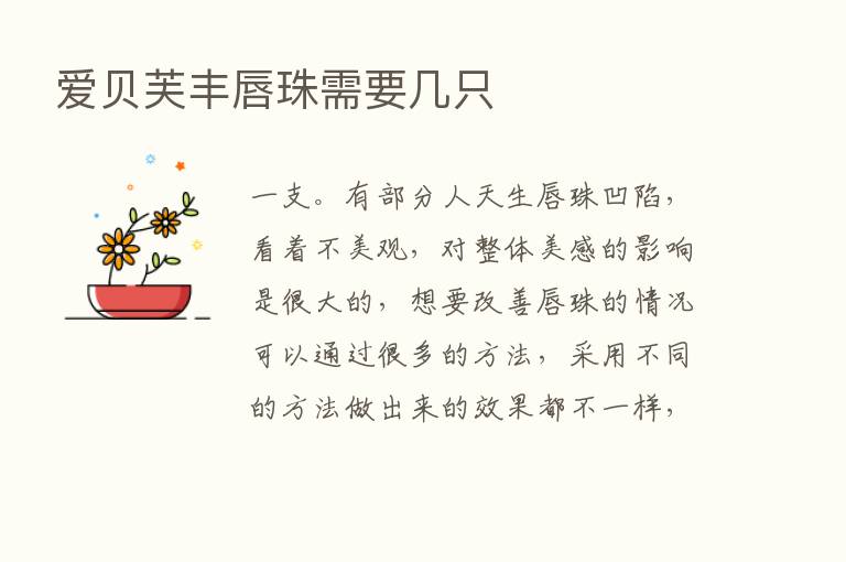 爱贝芙丰唇珠需要几只