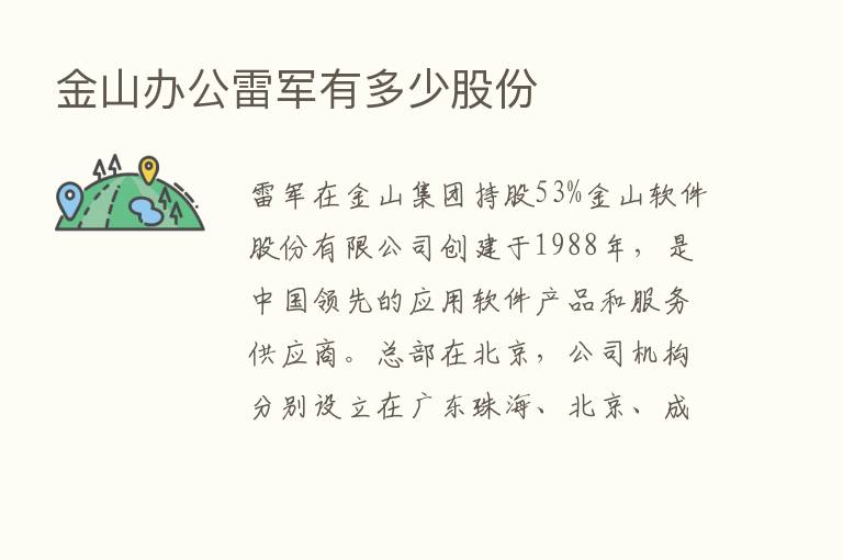 金山办公雷军有多少股份