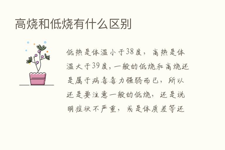 高烧和低烧有什么区别