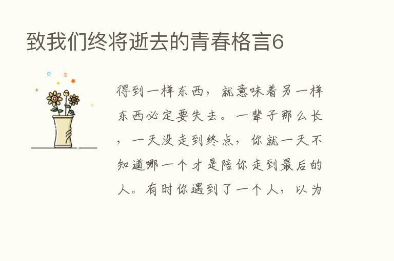 致我们终将逝去的青春格言6