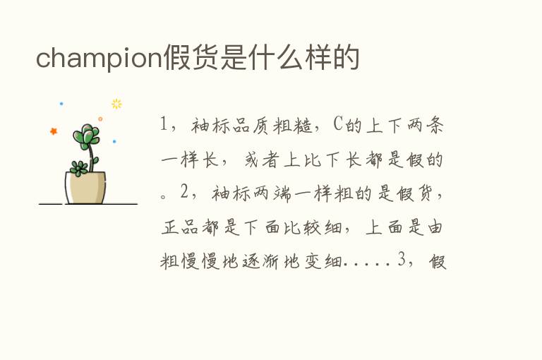 champion假货是什么样的