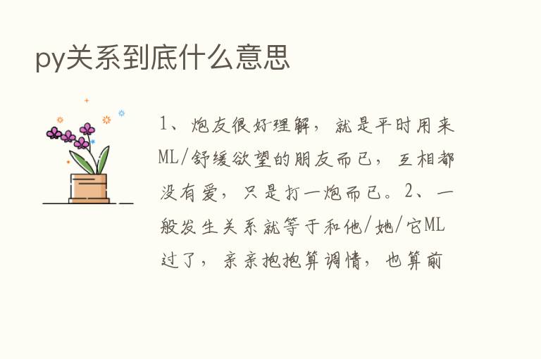 py关系到底什么意思