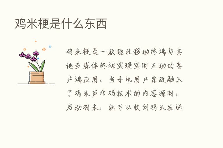 鸡米梗是什么东西