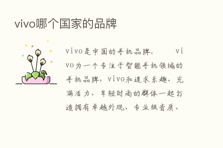 vivo哪个国家的品牌