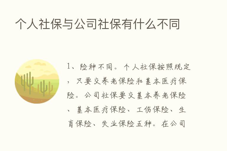 个人社保与公司社保有什么不同