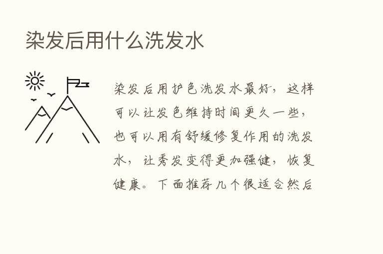 染发后用什么洗发水