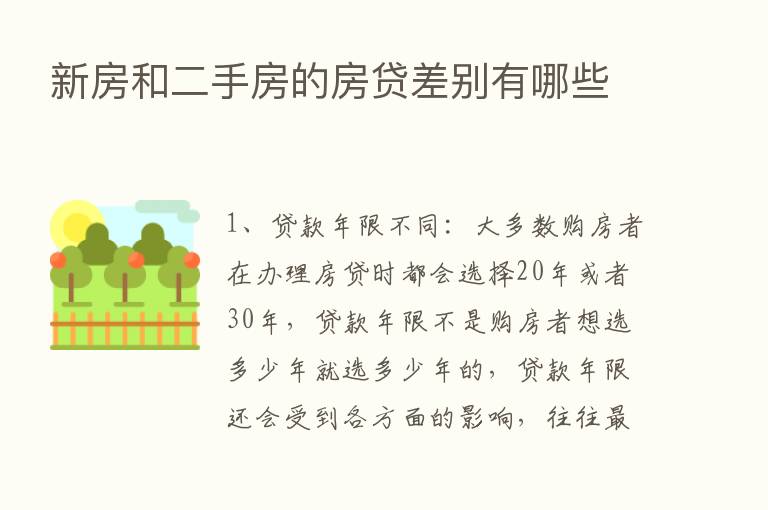 新房和二手房的房贷差别有哪些