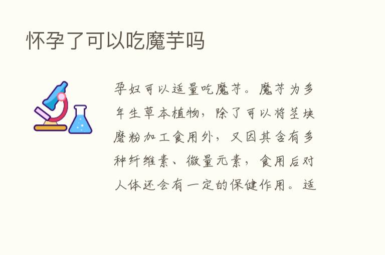 怀孕了可以吃魔芋吗