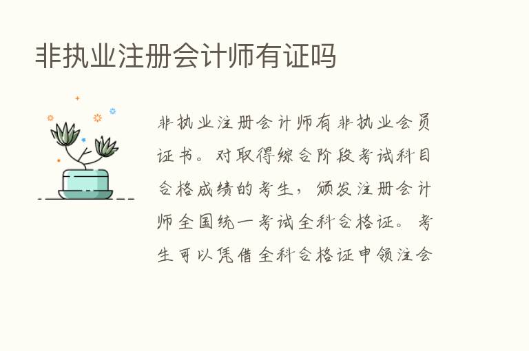 非执业注册会计师有证吗