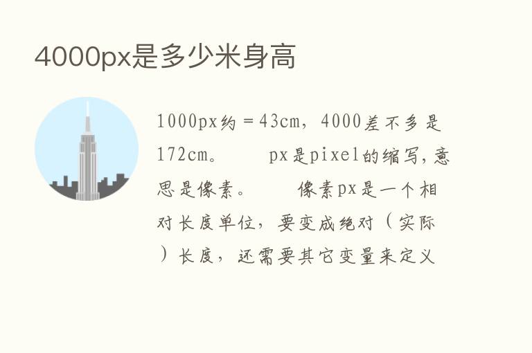 4000px是多少米身高