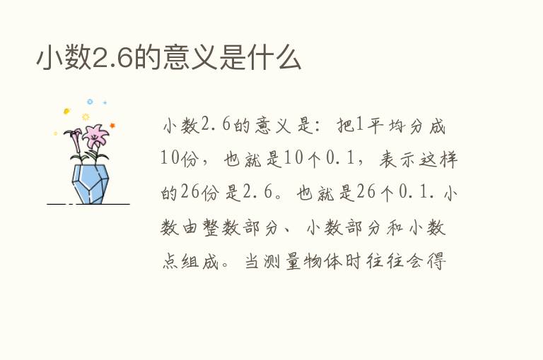 小数2.6的意义是什么