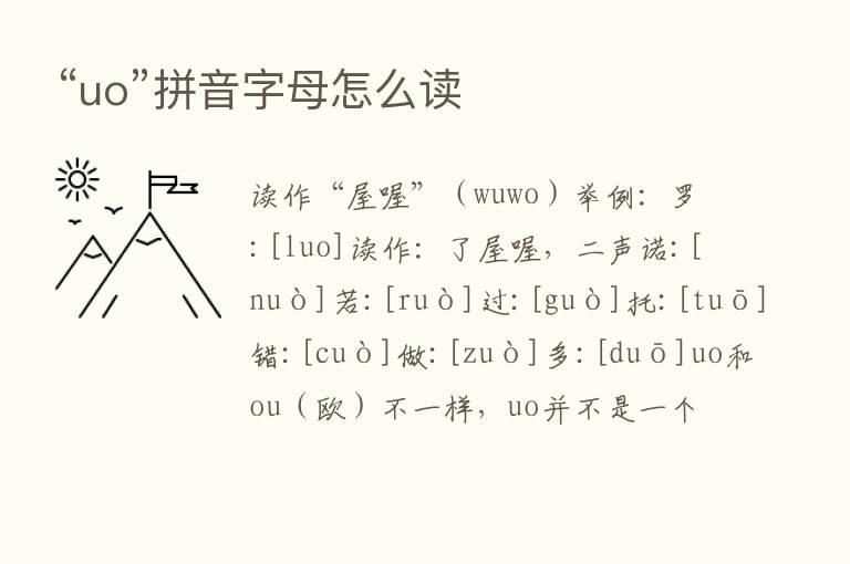 “uo”拼音字母怎么读