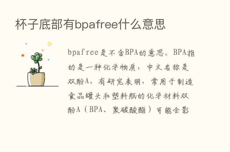 杯子底部有bpafree什么意思