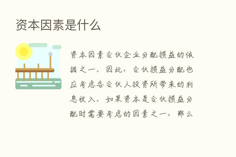 资本因素是什么