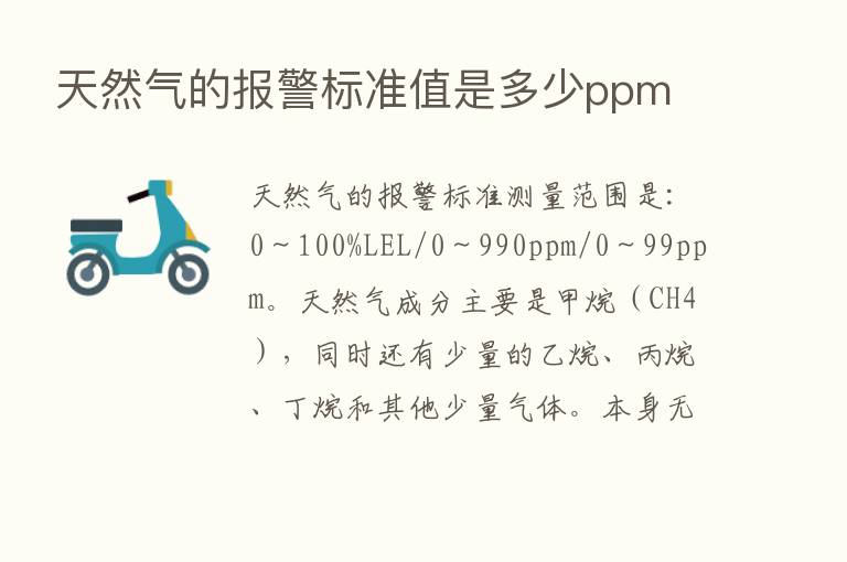 天然气的报警标准值是多少ppm