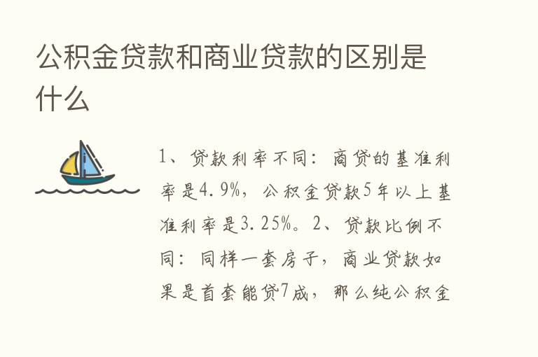 公积金贷款和商业贷款的区别是什么