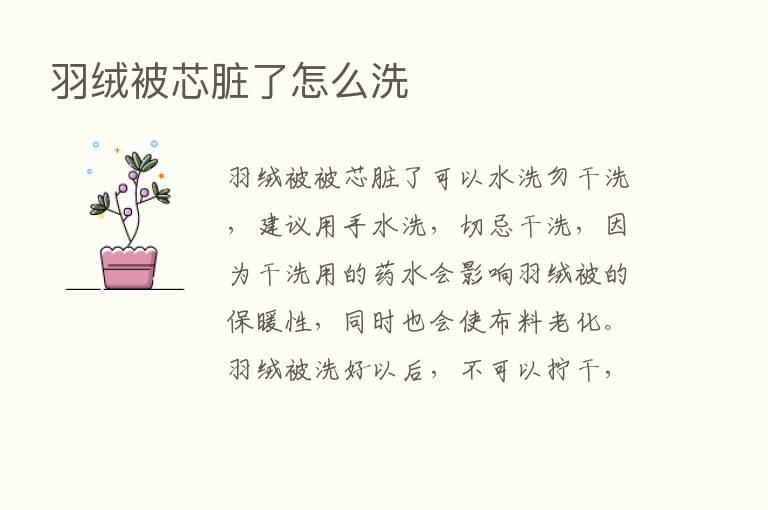 羽绒被芯脏了怎么洗