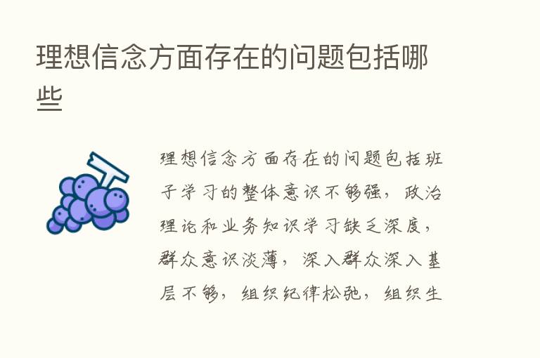 理想信念方面存在的问题包括哪些