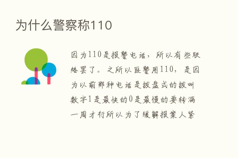 为什么警察称110