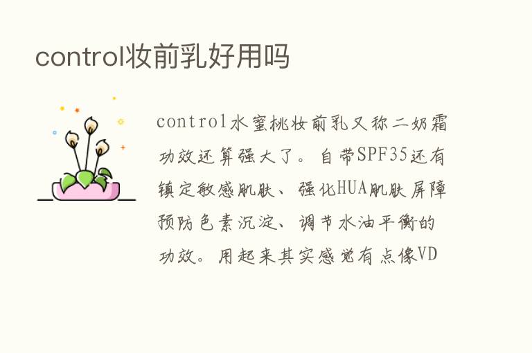 control妆前乳好用吗