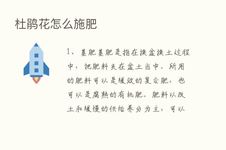 杜鹃花怎么施肥