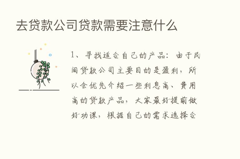 去贷款公司贷款需要注意什么