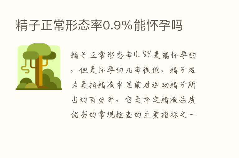 精子正常形态率0.9％能怀孕吗