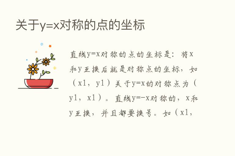 关于y=x对称的点的坐标