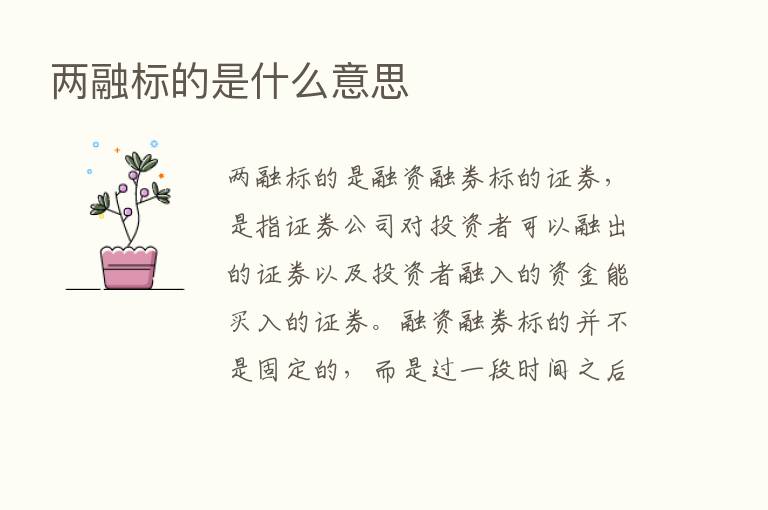 两融标的是什么意思